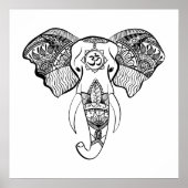 Poster Dessin de trait d'éléphant (Devant)