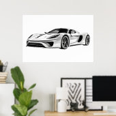 Poster Dessin de voiture II (Bureau à domicile)