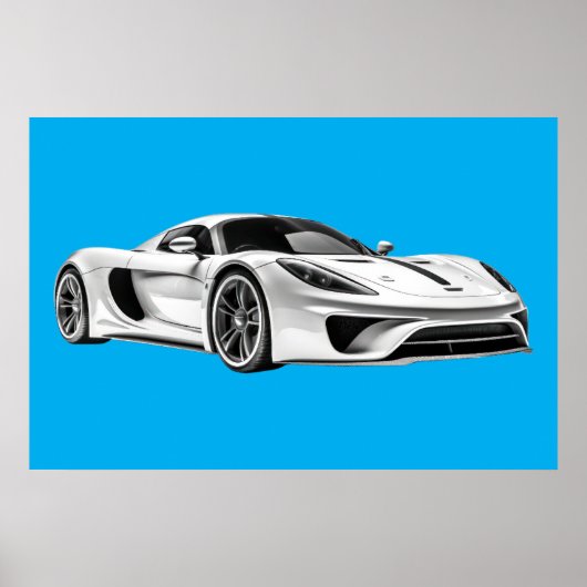 Poster Dessin de voiture II (BLUE BKGRD) (Devant)