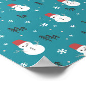 Poster Dessin de Whimsical Snowmen en hiver (Coin)