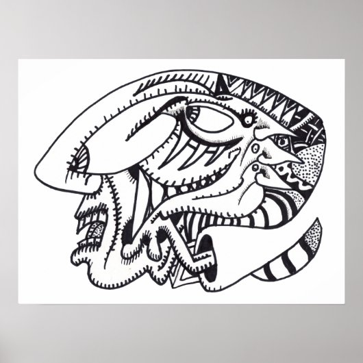 Poster Dessin d'encre à trois aspects (Devant)
