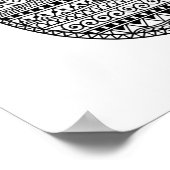 Poster Dessin d'encre de chouette ethnique 2 (Coin)