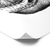 Poster Dessin d'encre de dinosaure T-Rex cool (Coin)