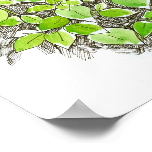 Poster Dessin d'encre de libellule Basil (Coin)