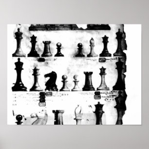 Poster Dessin des Chessmen de Staunton