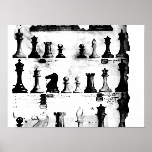 Poster Dessin des Chessmen de Staunton (Devant)