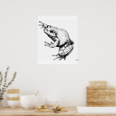 Poster Dessin dessiné à la main de grenouille dans l'art  (Cuisine)