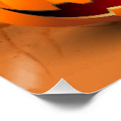 Poster Dessin d'Halloween au chat effrayé sur Citrouille (Coin)