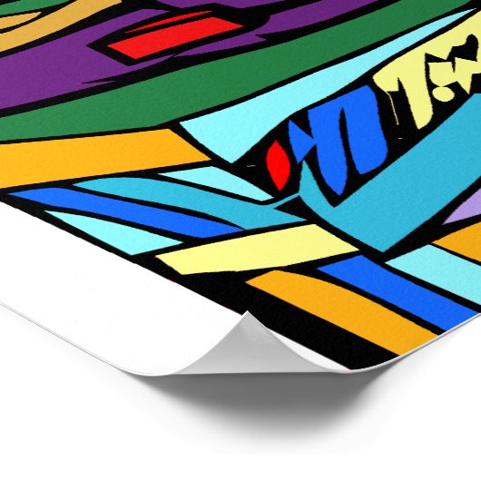 Poster Dessin DJ coloré (Coin)