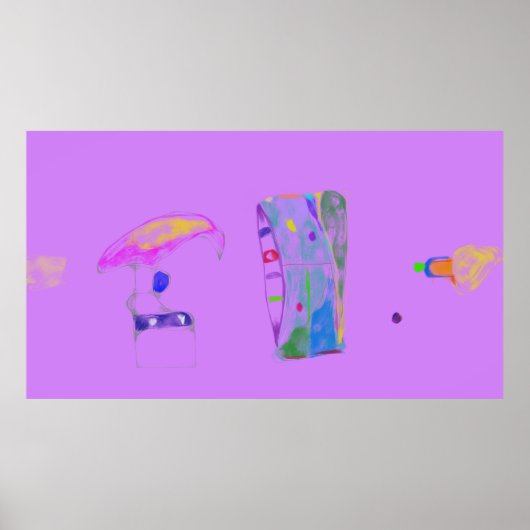Poster Dessin d'objets abstraits roses  (Devant)