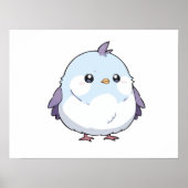 Poster Dessin d'oiseau Cute Kawaii Chubby - adorable Past (Devant)