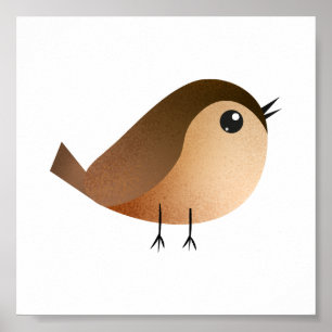 Poster Dessin d'Oiseau de Bruant