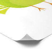 Poster Dessin d'oiseau vert (Coin)