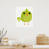 Poster Dessin d'oiseau vert (Cuisine)