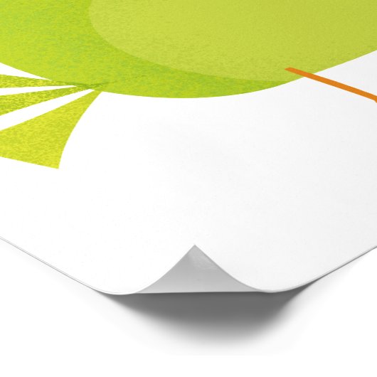 Poster Dessin d'oiseau vert (Coin)