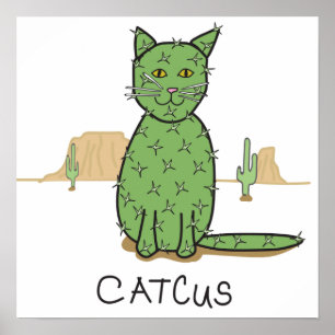 Poster Dessin drôle de cactus "Catcus"