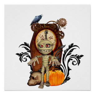 Poster Dessin drôle d'Halloween