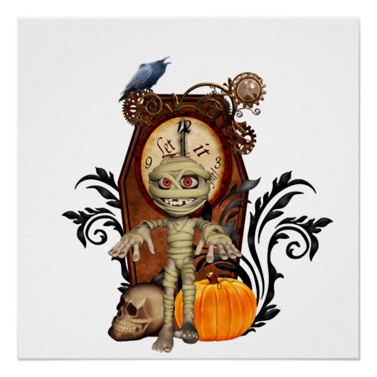 Poster Dessin drôle d'Halloween (Devant)