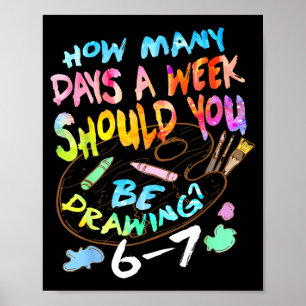 Poster Dessin drôle esquisse artiste amateur d'art garçon
