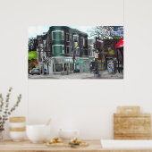 Poster Dessin du centre de Madison, Wisconsin (Cuisine)