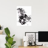 Poster Dessin du cheval et nature Art Abstrait (Bureau à domicile)