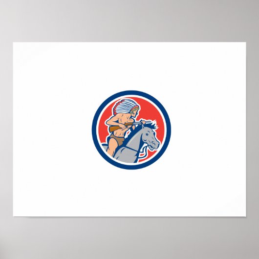 Poster Dessin du Cheval indien (Devant)