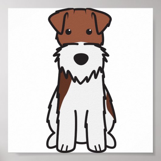 Poster Dessin du chien de Terrier Fox Wire (Devant)