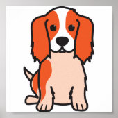 Poster Dessin du chien espagnol Cavalier King Charles (Devant)