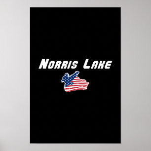 Poster Dessin du drapeau américain aigle pour le lac Norr