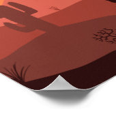 Poster Dessin du paysage du désert avec Plantes (Coin)