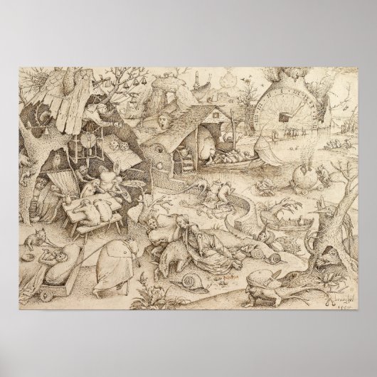Poster Dessin du Pieter de Sloth Bruegel (Devant)