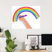 Poster Dessin d'un arc-en-ciel (Bureau à domicile)