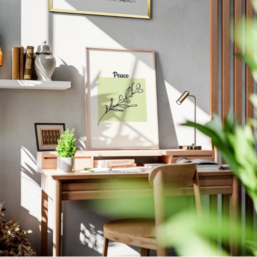 Poster Dessin d'une branche d'olivier