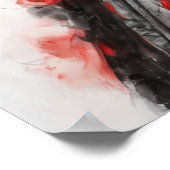 Poster Dessin d'une femme asiatique blanche noire (Coin)