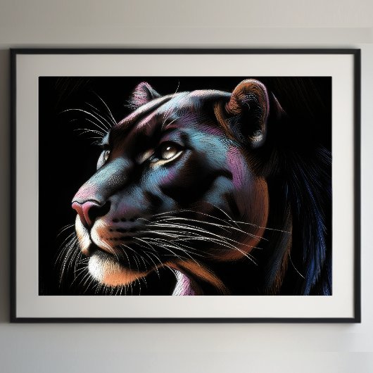 Poster Dessin dur Pastel Black Panther II