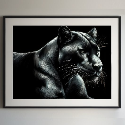 Poster Dessin dur Pastel Black Panther III