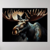 Poster Dessin dur Pastel Bull Moose (Devant)