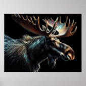 Poster Dessin dur Pastel Bull Moose (Devant)