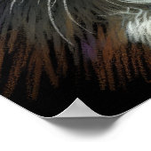 Poster Dessin dur Pastel Chat blanc (Coin)