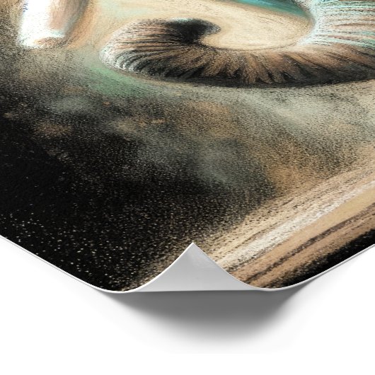 Poster Dessin dur Pastel Elephant (Coin)