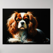 Poster Dessin dur Pastel King Charles Cavalier Spaniel (Devant)