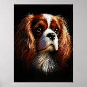 Poster Dessin dur Pastel King Charles Cavalier Spaniel (Devant)