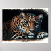 Poster Dessin dur Pastel Leopard (Devant)