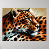 Poster Dessin dur Pastel Leopard (Devant)