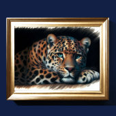 Poster Dessin dur Pastel Leopard