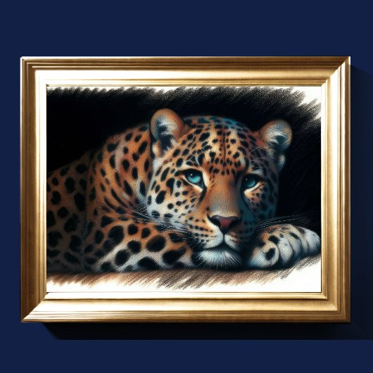 Poster Dessin dur Pastel Leopard