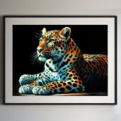 Poster Dessin dur Pastel Leopard II