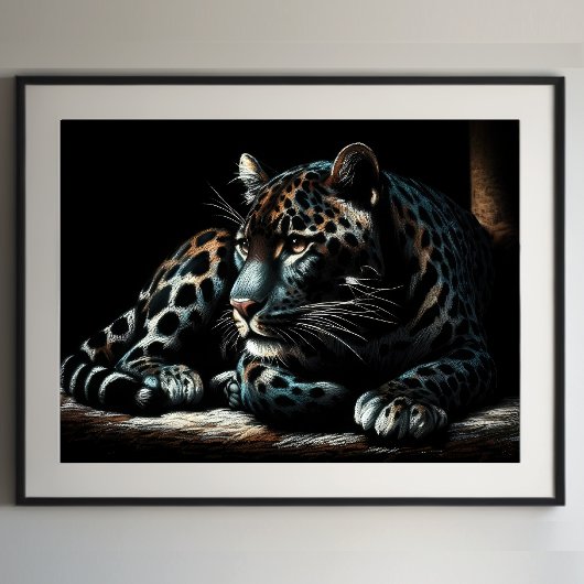 Poster Dessin dur Pastel Leopard IV