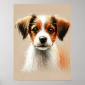 Poster Dessin dur Pastel mignon chien (Devant)