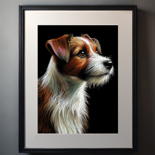 Poster Dessin dur Pastel Terrier